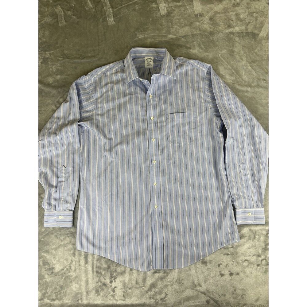 Brooks Brothers Men's Size 16/35 ButtonUp Regent Shirt  Red/blue Stripe Non Iron